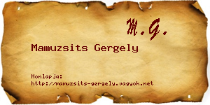 Mamuzsits Gergely névjegykártya