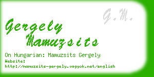 gergely mamuzsits business card